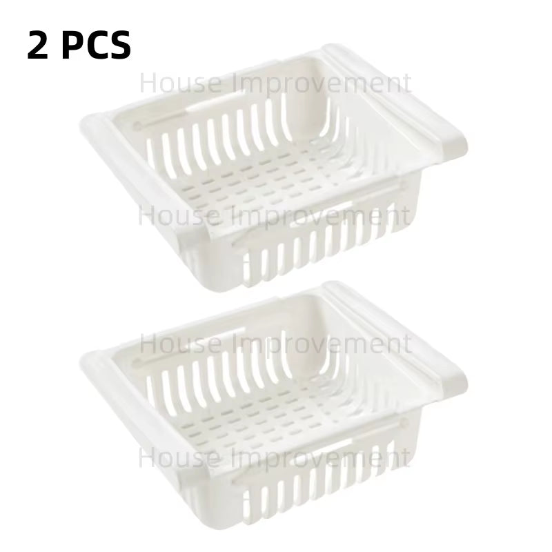 Retractable Multifunctional Tiered Refrigerator Shelf Fridge Organizer Box Fresh Divider Layer Shelf Kitchen Storage Organizer