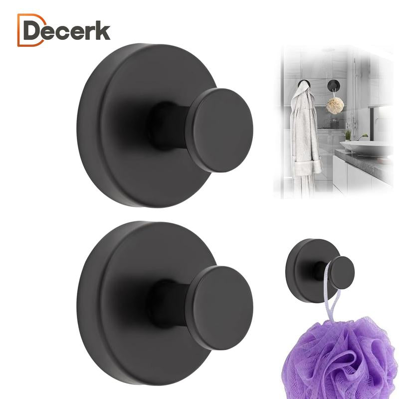 Decerk 2 PCS Suction Cup Hooks for Shower,Removable Shower Towel Hooks Suction Hooks No Drill Hook for Glass Door for Holloween Christmas Decoration Mirror, Windows, Tile, Robe, Bathroom Suction Hook