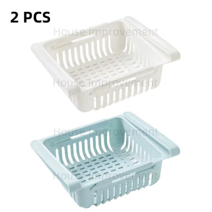 Retractable Multifunctional Tiered Refrigerator Shelf Fridge Organizer Box Fresh Divider Layer Shelf Kitchen Storage Organizer