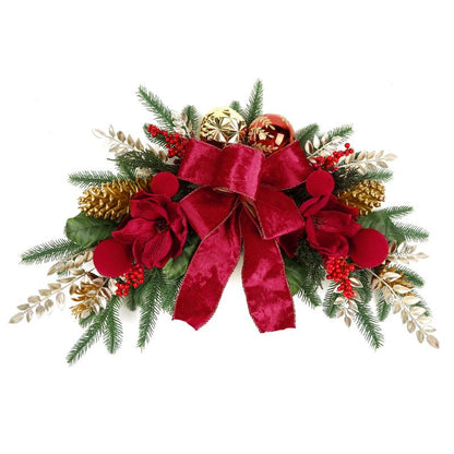 2025 Magnolia Christmas Wreath – Holiday Door Decoration with Silk Bows, Pinecones, Balls, Red Berries & Magnolia, Outdoor & Front Door Decor