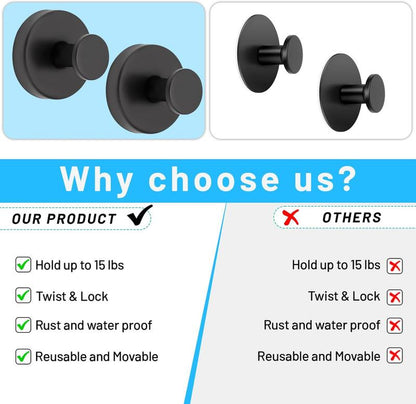 Decerk 2 PCS Suction Cup Hooks for Shower,Removable Shower Towel Hooks Suction Hooks No Drill Hook for Glass Door for Holloween Christmas Decoration Mirror, Windows, Tile, Robe, Bathroom Suction Hook